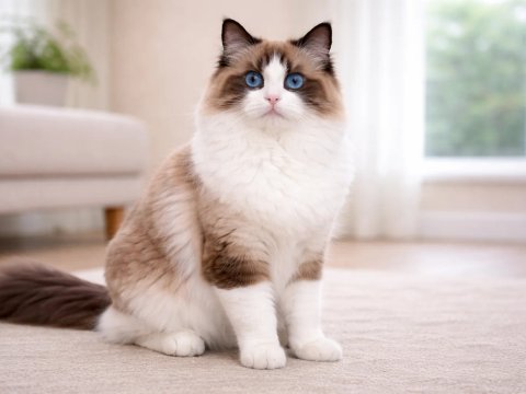 A bicolour Ragdoll cat