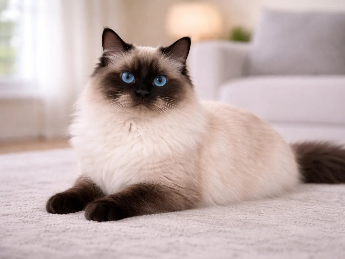 A seal point Ragdoll cat