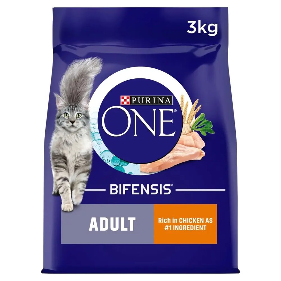 Purina ONE Adult chicken dry cat food, 3kg bag