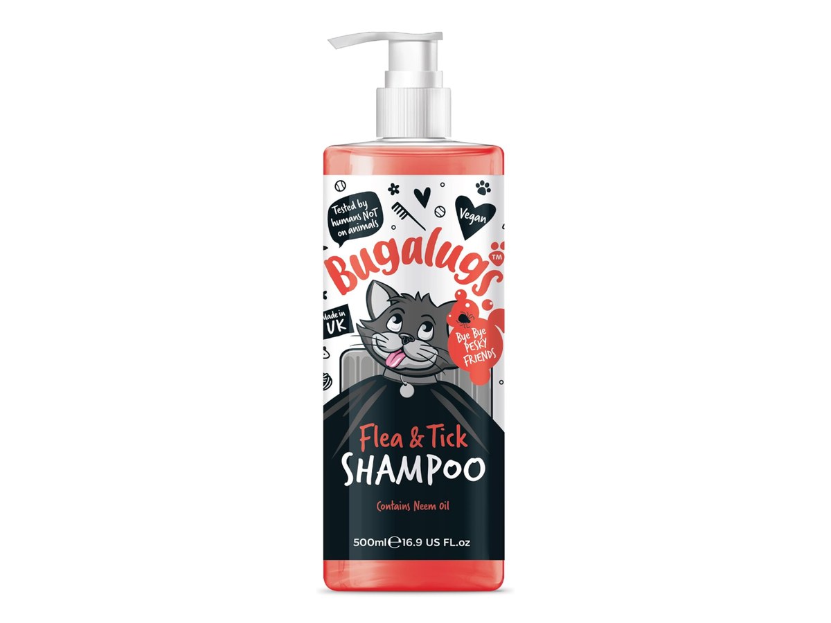 Bugalugs flea and tick cat shampoo with neem oil, 500ml pump bottle